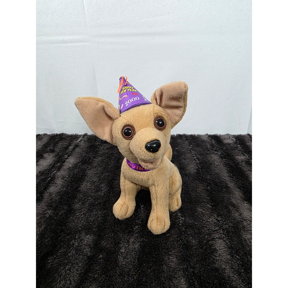 Vintage Taco Bell Chihuahua Talking Plush Happy New Year 2000 Millennium Dog